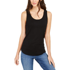 Charter Club Women's Extra Small Black 100% Cotton Scoop Neck Tank Top NWT